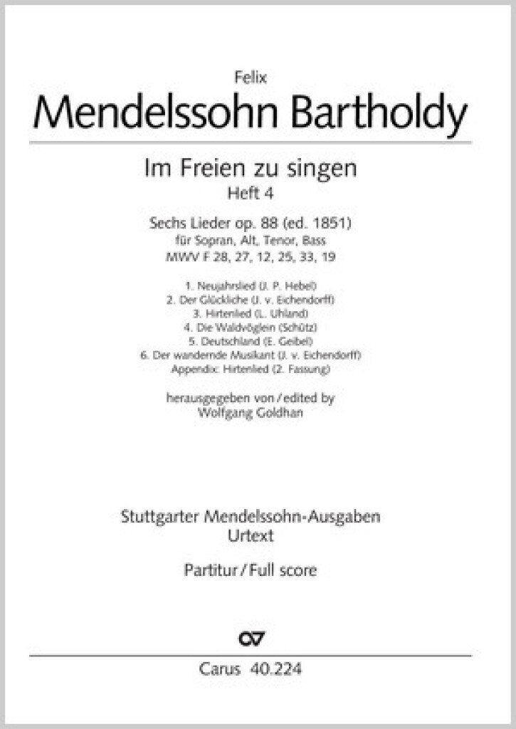 Mendelssohn: Sechs Lieder [Heft 4]